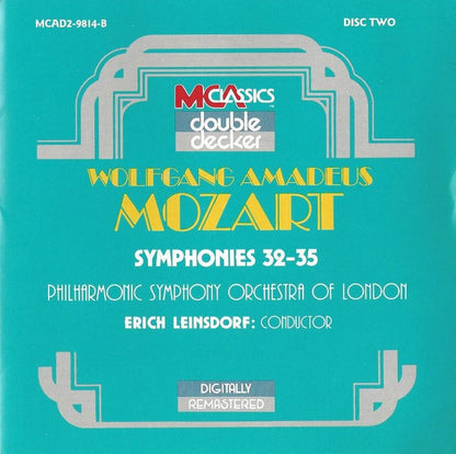 Wolfgang Amadeus Mozart – Philharmonic Symphony Orchestra Of London*, Erich Leinsdorf : Symphonies 27-31 | Symphonies 32-35 (2xCD, Comp, Mono, RE, RM)