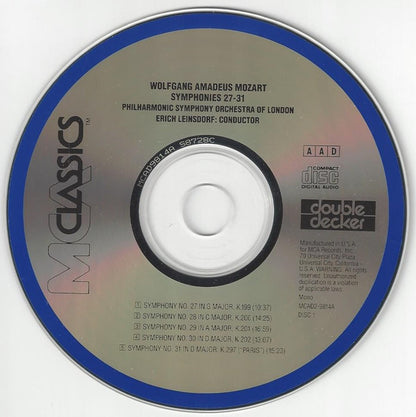 Wolfgang Amadeus Mozart – Philharmonic Symphony Orchestra Of London*, Erich Leinsdorf : Symphonies 27-31 | Symphonies 32-35 (2xCD, Comp, Mono, RE, RM)