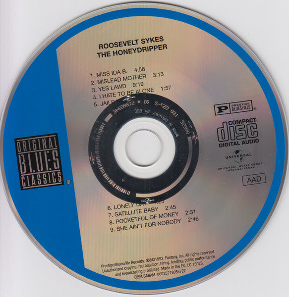 Roosevelt Sykes : The Honeydripper (CD, Album, RE, RM)