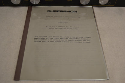 Superphon Revelation II Stereo Preamplifier * Manual *