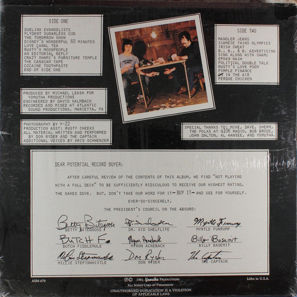 Ryder And The Captain* : Not Playing With A Full Deck (LP)