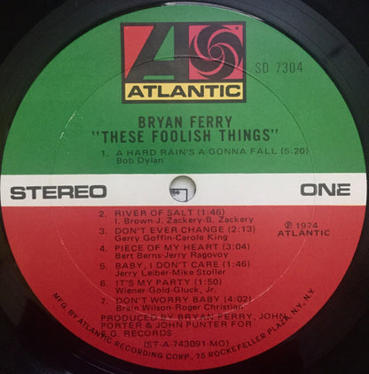 Bryan Ferry : These Foolish Things (LP, Album, MO )