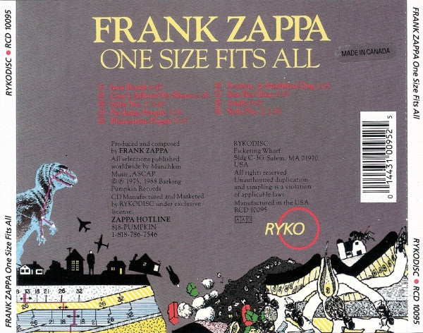 Frank Zappa And The Mothers Of Invention* : One Size Fits All (CD, Album, RE, RM, Dis)