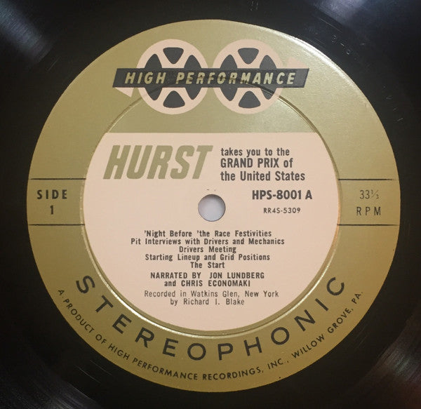 No Artist : Hurst Takes You To The Grand Prix Of The United States (LP, Album)