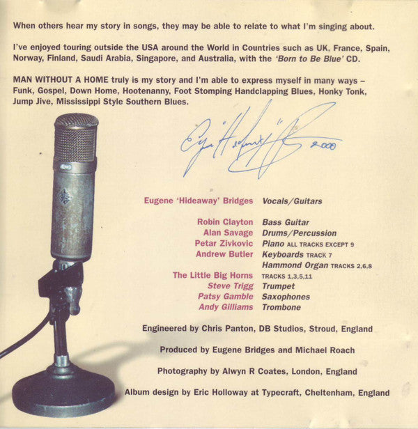 Eugene Hideaway Bridges* : Man Without A Home… (CD, Album)