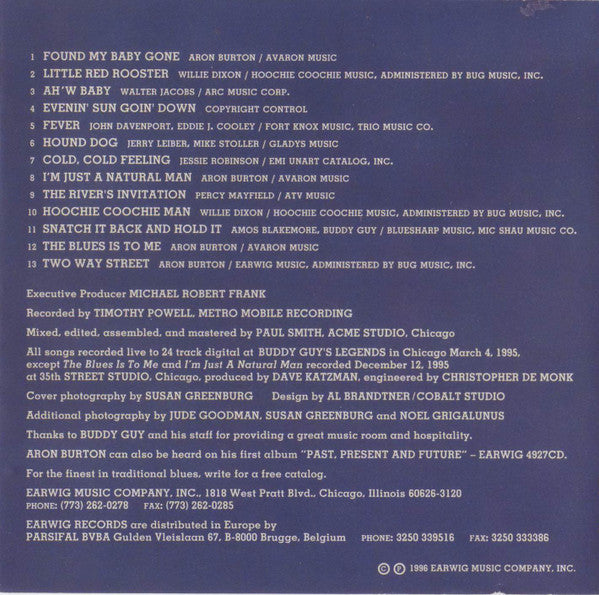 Aron Burton : Live (CD, Album)