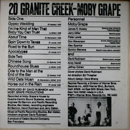 Moby Grape : 20 Granite Creek (LP, Album)