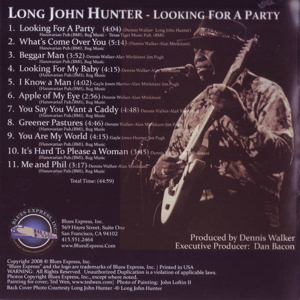 Long John Hunter : Looking For A Party (CD, Album)