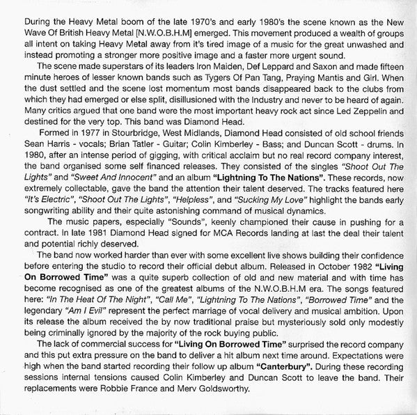 Diamond Head (2) : The Best Of Diamond Head (CD, Comp, RP)