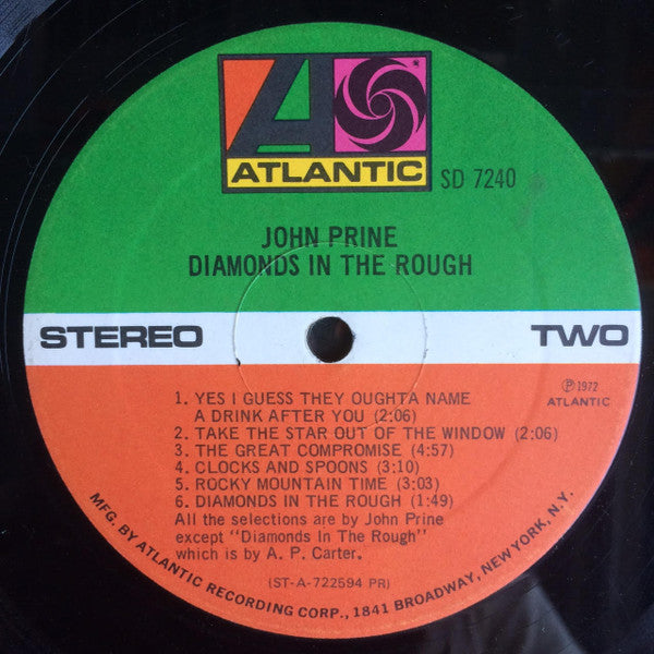 John Prine : Diamonds In The Rough (LP, Album, PR )