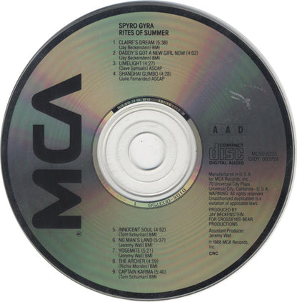 Spyro Gyra : Rites Of Summer (CD, Album, Club, DAD)