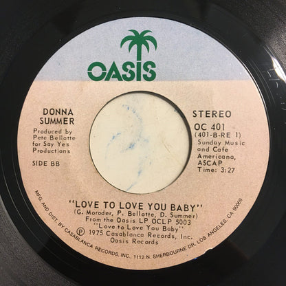 Donna Summer : Love To Love You Baby (7", Styrene, PRC)