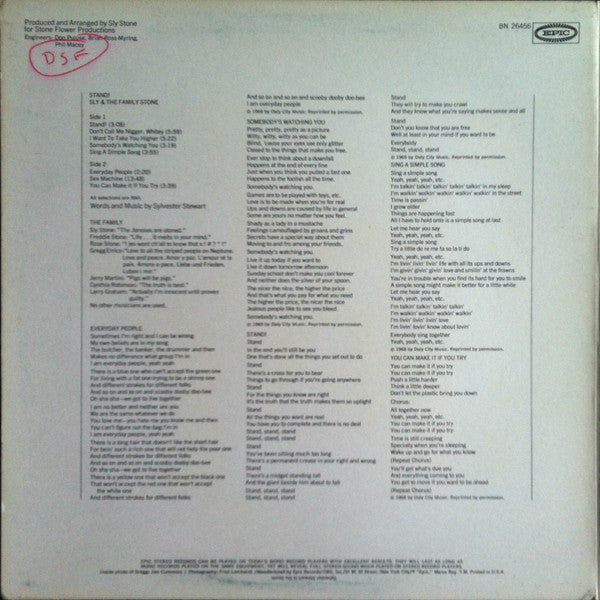 Sly And The Family Stone* : Stand! (LP, Album, Ter)