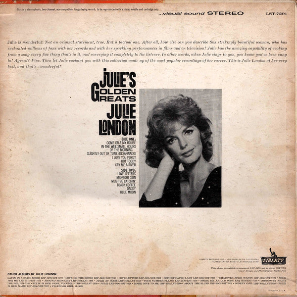 Buy Julie London : Julie's Golden Greats (LP, Comp, Mon) Online