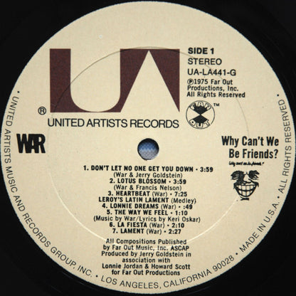 War : Why Can't We Be Friends? (LP, Album, All)