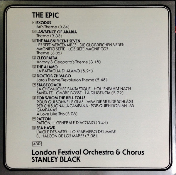 London Festival Orchestra & Chorus*, Stanley Black : The Epic (CD, Album, RM)