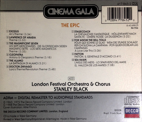London Festival Orchestra & Chorus*, Stanley Black : The Epic (CD, Album, RM)