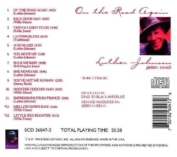 Luther Johnson : On The Road Again (CD, Album, RE)