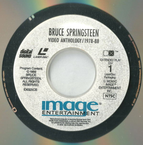 Bruce Springsteen : Video Anthology / 1978-88 (Laserdisc, 12", Comp, NTSC, CLV)