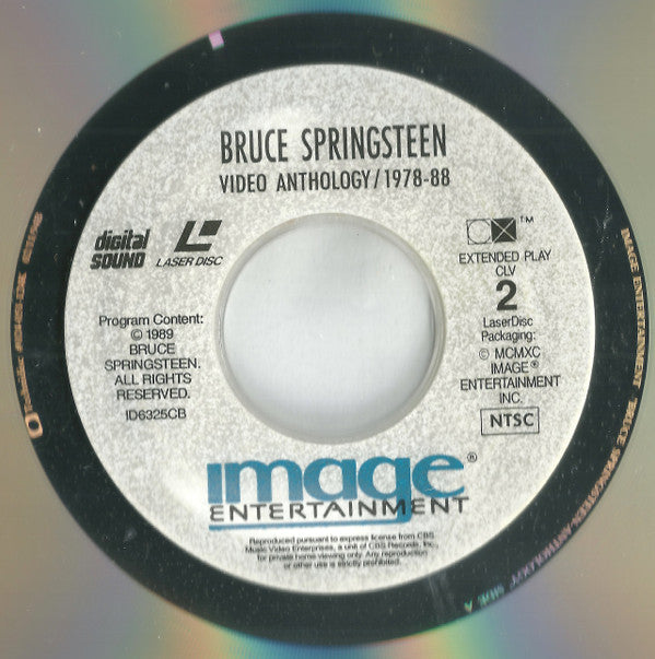Bruce Springsteen : Video Anthology / 1978-88 (Laserdisc, 12", Comp, NTSC, CLV)