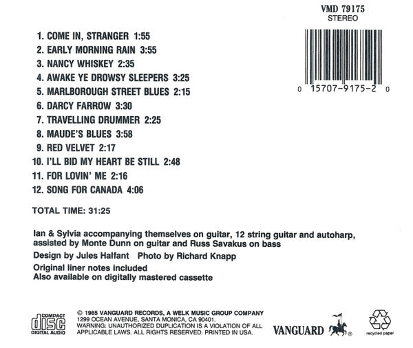 Ian & Sylvia : Early Morning Rain (CD, Album, RE)