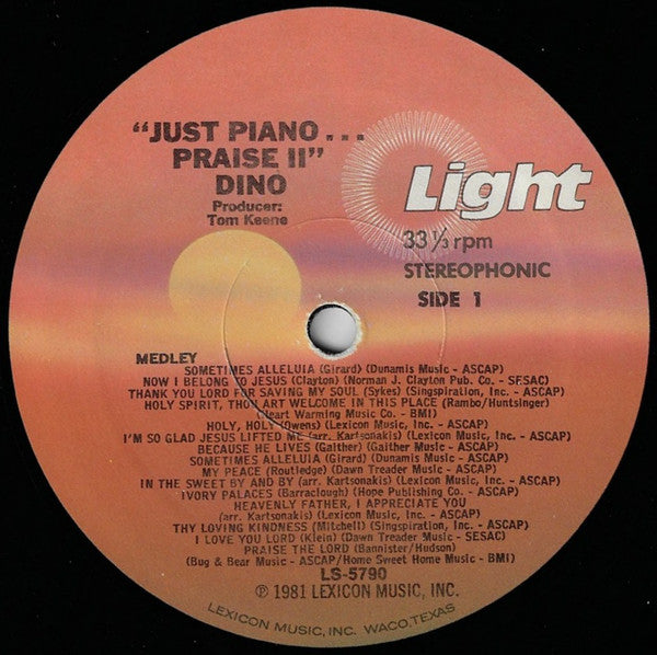 Dino* : Just Piano... Praise II (LP, Album)