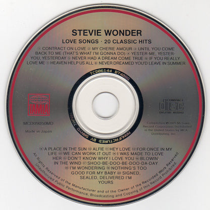 Stevie Wonder : Love Songs: 20 Classic Hits (CD, Comp)