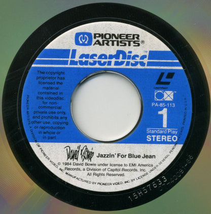 David Bowie : Jazzin' For Blue Jean (Laserdisc, 12", S/Sided, NTSC, CAV)