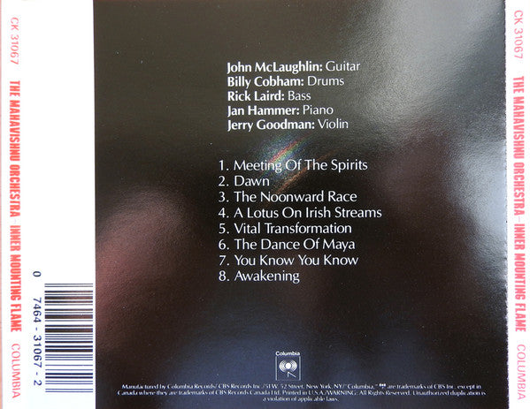 The Mahavishnu Orchestra* With John McLaughlin : The Inner Mounting Flame (CD, Album, RE)