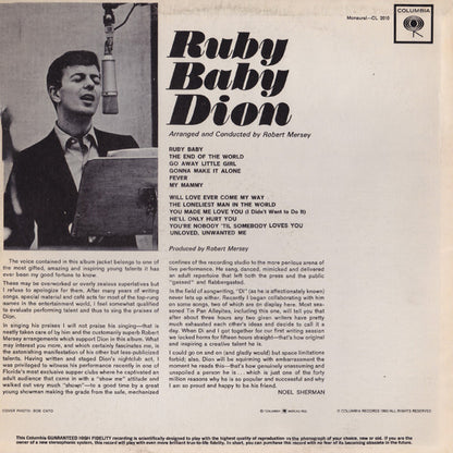 Dion (3) : Ruby Baby (LP, Album, Mono)
