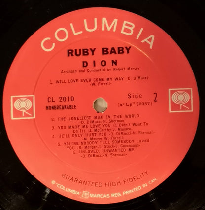 Dion (3) : Ruby Baby (LP, Album, Mono)