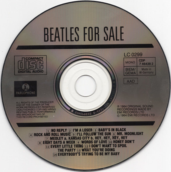 The Beatles : Beatles For Sale (CD, Album, Mono, RE, Son)