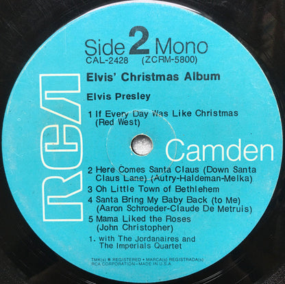 Elvis Presley : Elvis' Christmas Album (LP, Album, Mono, RE)