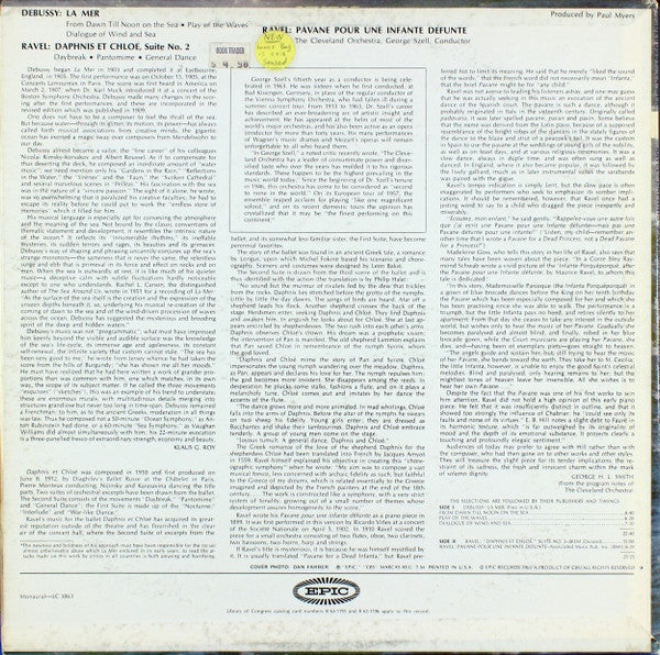 Claude Debussy, Maurice Ravel - The Cleveland Orchestra, George Szell : La Mer, Daphnis Et Chloë, Pavane Pour Une Infante Défunte (LP, Album, Mono)