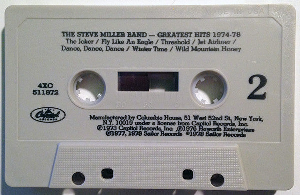 Steve Miller Band : Greatest Hits 1974-78 (Cass, Comp, Club, No )