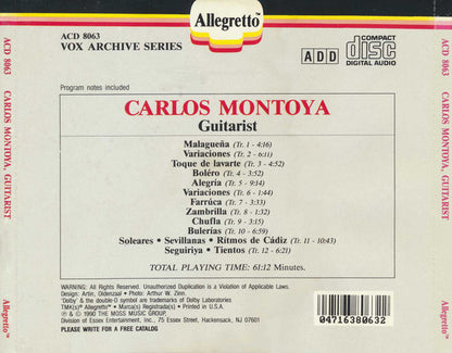 Carlos Montoya : Guitarist (CD, Comp)