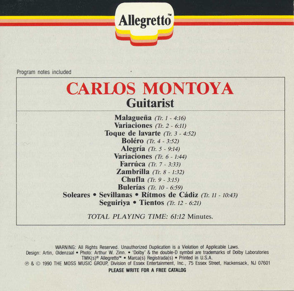 Carlos Montoya : Guitarist (CD, Comp)