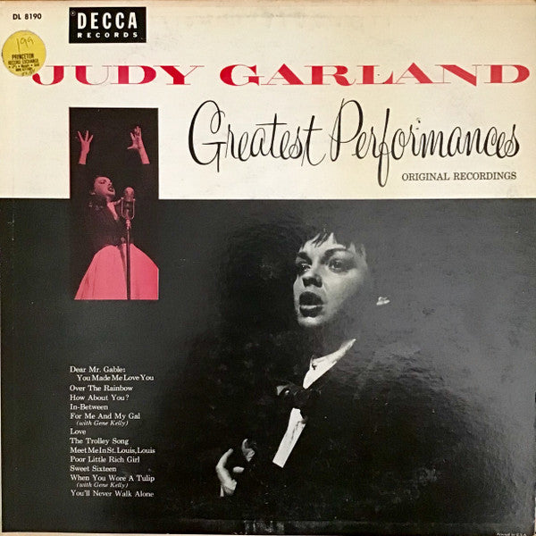 Judy Garland : Greatest Performances Original Recordings (LP, Comp, RP)
