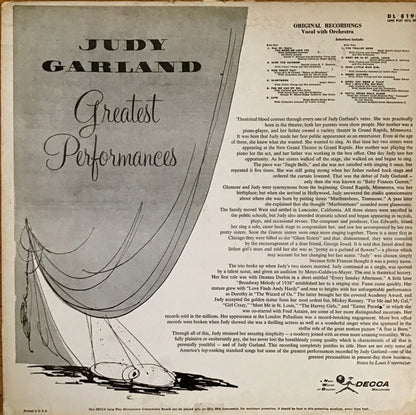 Judy Garland : Greatest Performances Original Recordings (LP, Comp, RP)