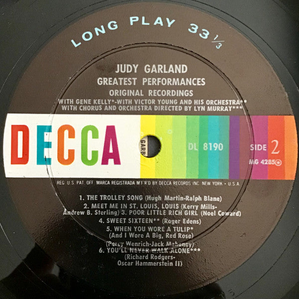 Judy Garland : Greatest Performances Original Recordings (LP, Comp, RP)