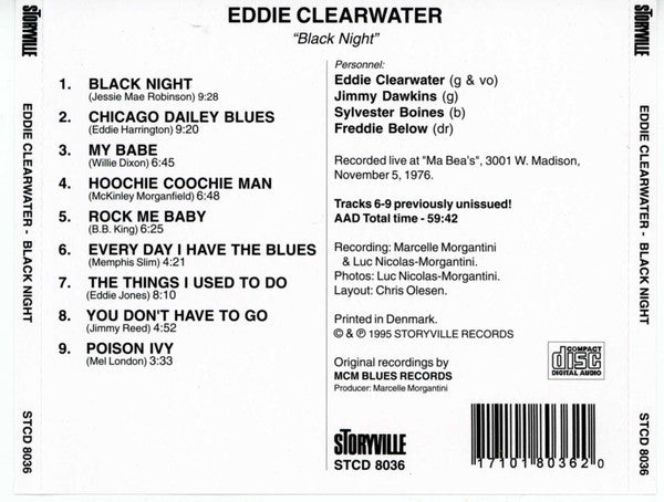 Eddie Clearwater* : Black Night (CD, Album)