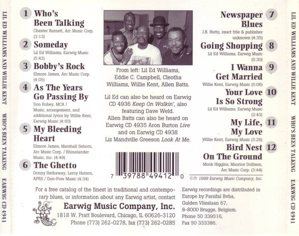 Lil Ed Williams* & Willie Kent : Who's Been Talking (CD, Album)