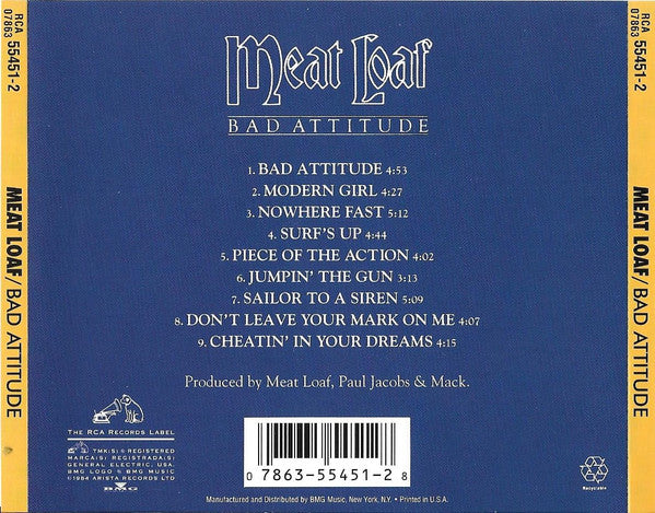 Meat Loaf : Bad Attitude (CD, Album)