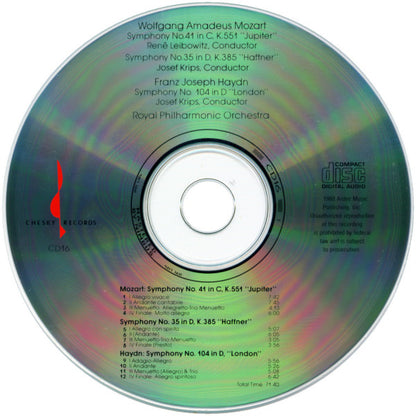 Mozart*  /  Haydn* : Symphonies Nos. 35 & 41 / Symphony No. 104 (CD, Comp)