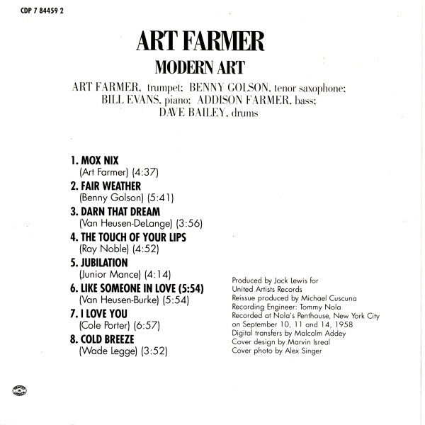 Art Farmer : Modern Art (CD, Album, RE)