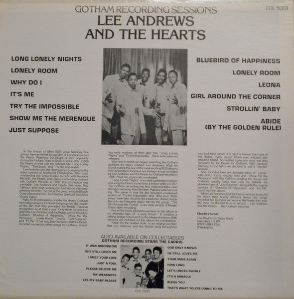 Lee Andrews And The Hearts* : Gotham Recording Sessions (LP, Album, Comp)