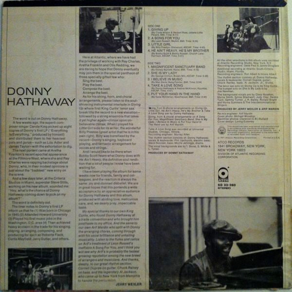 Donny Hathaway : Donny Hathaway (LP, Album, RP, RI )