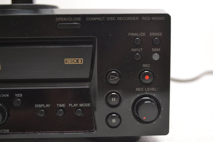 Sony RCD-W500C Cd Changer and Cd Recorder * Remote * Fully Serviced * New Belts * Manual