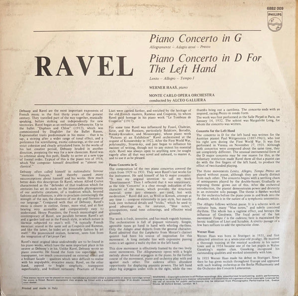 Maurice Ravel / Werner Haas : Piano Concertos (LP, Album)