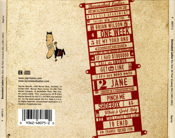 Barenaked Ladies : Disc One: All Their Greatest Hits (1991-2001) (CD, Comp)